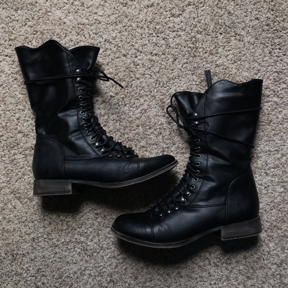 Lace up combat boots